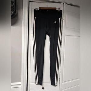 Adidas Black and White Striped Leggings